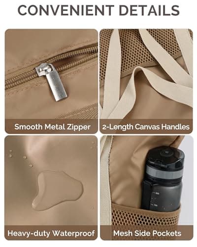 HOMESPON Beach Bag Large Waterproof Tote for Women with Zipper — view 6