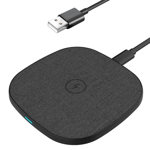SENGiMC 15W Fast Wireless Charger Pad, Leather Surface, Supports Qi/QC3.0 USB Type-C, Portable Wireless Charger, Compatible with iPhone 16/15/14/13/12 & Samsung Galaxy S22/S21/S20/S10, for Travel.