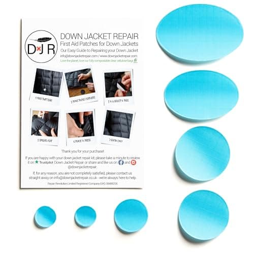 Self‑Adhesive Ripstop Nylon Repair Patch Kit – 30‑Second Fix for Tents, Jackets, Sleeping Bags, Backpacks & Beach Gear – Festival, Camping & Vanlife Essential – 7 Pre‑Cut Patches (Turquoise) — view 2