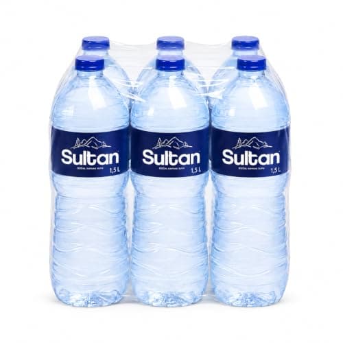 Sultan Natural Water 6 x 1.5L, Still Bottled Water Multipack, Large Family Pack, Natural Spring Water, Ideal for Home, Office, Gym, Travel, Events & Everyday Hydration