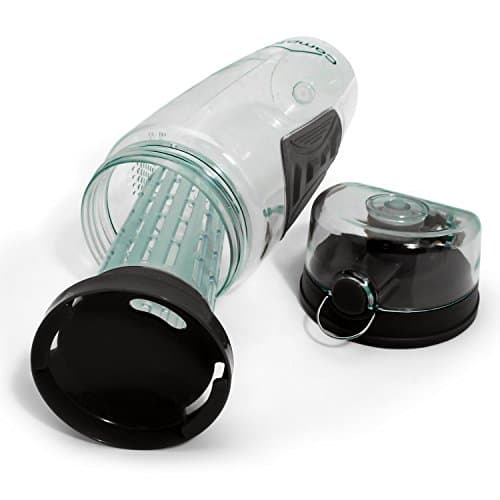CampTeck 1 Litre 1000ml Fruit Infuser Water Bottle (BPA Free Tritan Plastic) with Leak Proof Lid + Lock & Carry Handle - Black — view 3