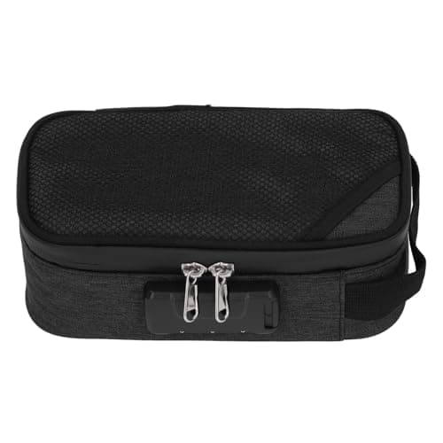 Odor Resistant Storage Bag, Code Lock Design Odor Resistant Suitcase Container Lightweight Multifunctional Easy to Use for Travel (Black) — view 3