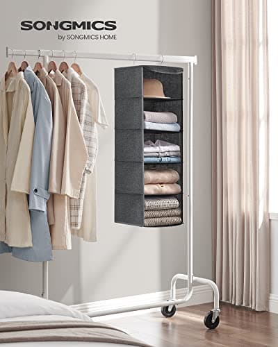 SONGMICS Hanging Wardrobe Storage Organiser, Foldable — view 2