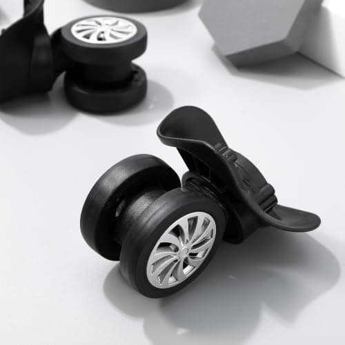 4pcs Universal Suitcase Wheel Repair for Luggage Box, Black Plastic — view 4
