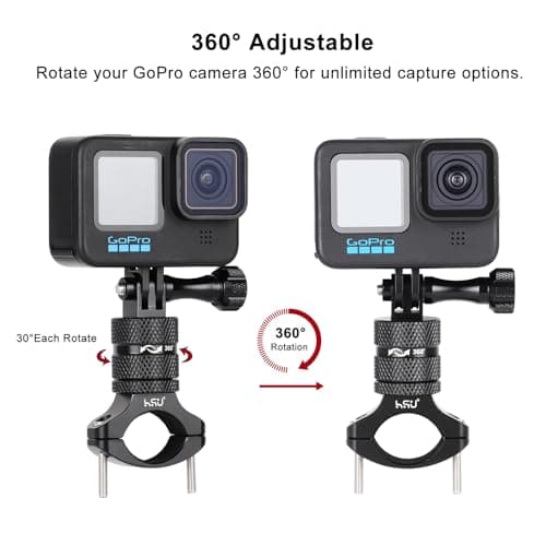 HSU Handlebar Mount for GoPro, 360 Degree Horizontal Rotation Bike Mount — view 5