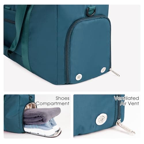 Ceneda Large Gym Bag with Toiletry Bag, Water Resistant Sport Duffel Bag with Shoes Compartment & Wet Pocket, Portable Lightweight Travel Bag, Overnight Weekender Bag Yoga Bag, Teal — view 4