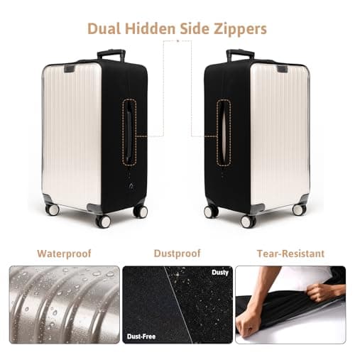 OrgaWise Clear TPU Luggage Cover, for Suitcase TSA Approved Transparent Suitcase Cover Protector Fit 18-32 Inch Luggage — view 5
