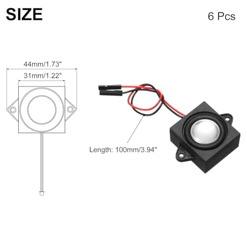 sourcing map 2Pcs 3 Watt 4 Ohm Single Mini Speaker Full-Range Mobile Portable Advertising Machine Speaker Connector Separating Interface for Small Electronic Projects — view 2