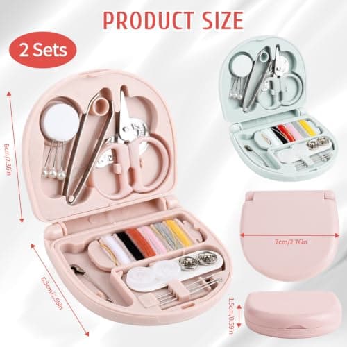 2 Pack Mini Sewing Kit, with Tape Measure, Portable, for Emergency Repairs — view 2