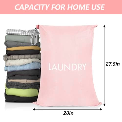 CANBOX Travel Laundry Bag, Nylon Wet Dry Storage Organizer, Zippered, Pink — view 2
