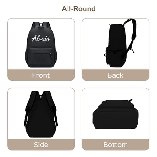 Personalized Toddler Backpack, Custom Kids Backpack, Black — view 5