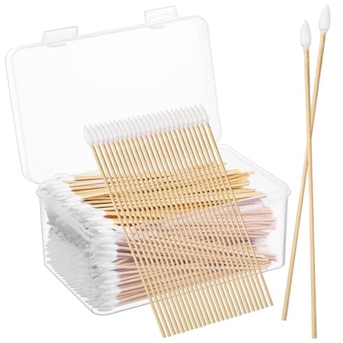 Gatuida 500pcs Cotton Swabs Pointed Applicator Multipurpose Use for Keyboards and Earphones High Accuracy Bamboo Stick Travel Pack for Makeup and Cleaning