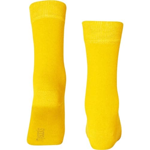 Mysocks Finest Cotton Dress Socks for Men Women - Super Soft Breathable Plain Yellow Crew Socks for Business Casual Looks Yellow 7-11 — view 5
