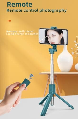 XIHAMA Selfie Stick Tripod,3 in 1 Extendable Selfie Stick with Wireless Remote,Portable Phone Tripod Compatible with iPhone 16 15 14/Galaxy/Huawei/LG(Black) — view 6