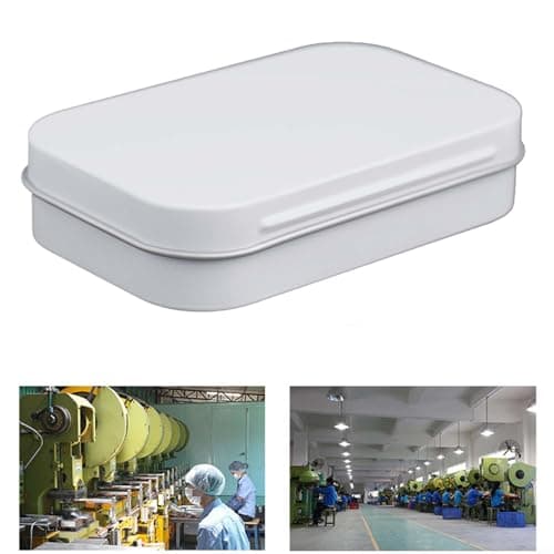 Rectangular Tin Box 95x60x20mm Flip-Top Hinged Lid Portable — view 5