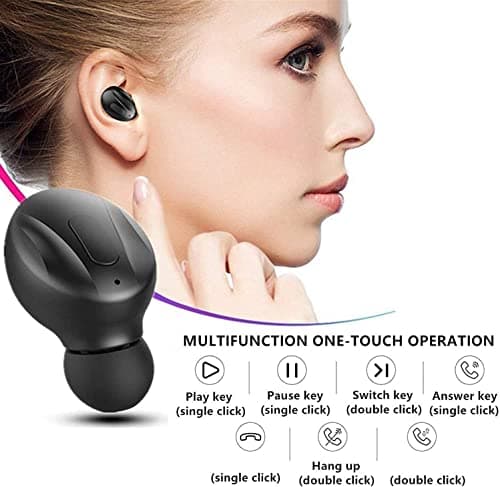 Xawy Bluetooth Headphones, Bluetooth 5.0 Wireless Earphones in Ear Stereo Sound Microphone Mini Wireless Earbuds with Headphones and Portable Charging Case for iOS Android PC XA-8 — view 4