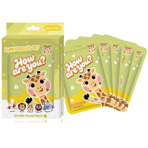 Giraffe Facial Sheet Mask Set, 5-Pack, 25 ml Individually Packed Sachets
