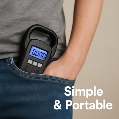 Digital Hanging Scale with LCD Display, 50kg/110lb Capacity, Backlit Screen, Luggage Scale/Fish Scale (2 x AAA Batteries Excluded) — view 5