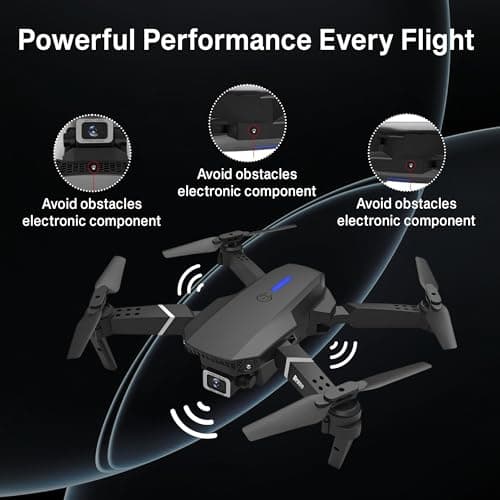 SGM-E88 4K Drone with Camera – Foldable Cameras Drone with Dual Camera Wifi RC Quadcopter 360° Rotation Stunt, Drones with Camera 4K Professional for Kids & Adults with 2 Batteries & Bag — view 6