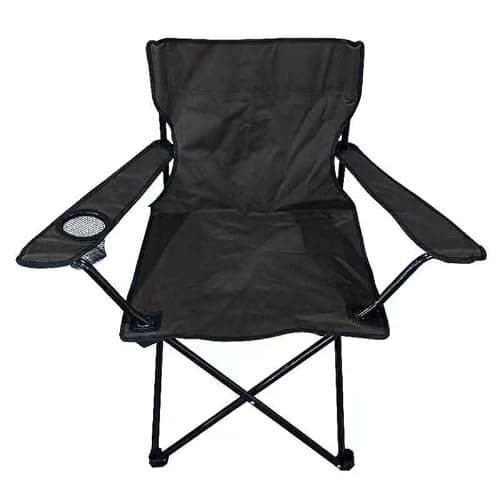 Vencier Folding Camping Chair – Outdoor Portable Garden Chair, Lightweight Design Lounger Seat with Cup Holder – Ideal for Summer to go Beach, Sun Bathing, Fishing, Parties, Trips and BBQs (Black) — view 3