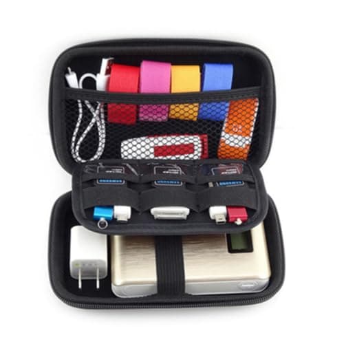 Electronic Accessory Organizer Waterproof Faux Leather Portable Bag — view 4
