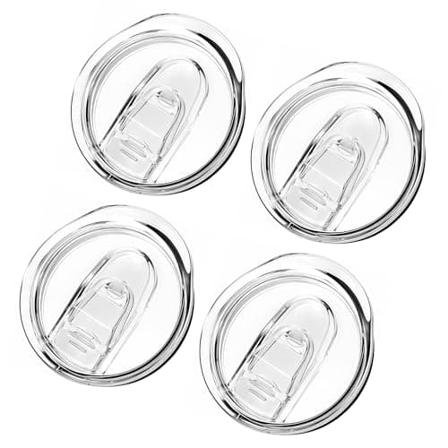 20oz Skinny Tumbler Replacement Lids, 4 PCS Clear Spill Proof Splash Resistant Sliding Covers for Stainless Steel Travel Coffee Mugs and Cooler Cups