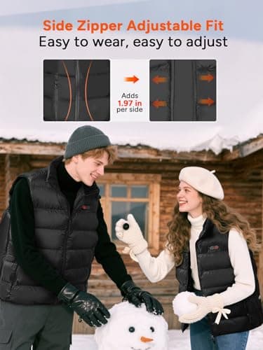 DR.PREPARE USB Electric Heated Gilet, Unisex Heated Vest, Lightweight Heated Jacket with 3 Heating Levels, 10 Heating Zones, Adjustable Oversized for Hiking, S-M (Battery Pack Not Included) — view 2