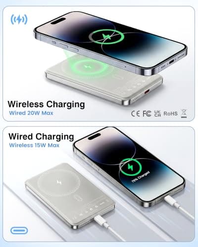 Nepagz Magnetic 5000mAh Wireless Power Bank, Ultra Slim & Lightweight — view 4