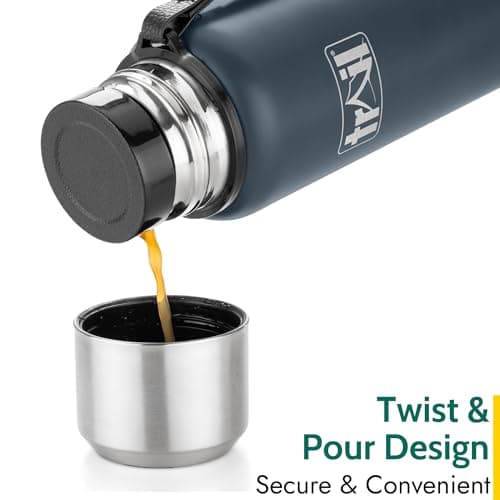 Trail Vacuum Flask with Strap, Camping & Travel, 800ml, Dark Grey — view 3
