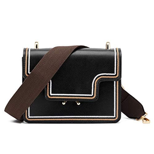 Women Wide Shoulder Bags Strap,Adjustable Replacement Belt Bag Strap with Leather Gold Hooks Canvas Purse Straps Messenger Bag Changeable Long Strap For Crossbody Handbag(Leather-Dark Brown) — view 5