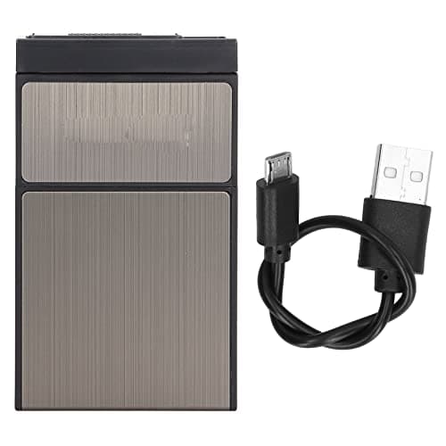 Dilwe Metal Cigarette Case 20 Pack with USB Charger (Black Brushed) — view 5