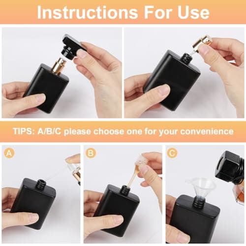 LOPHE Perfume Atomiser 2 x 50 ml, Refillable Perfume Travel Bottle, Black, Mini Portable Spray Bottle for Travel Men and Women — view 5