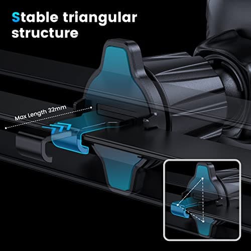 APPS2Car Magnetic Car Phone Holder Air Vent Mount – Universal Phone Holder for Car, Strong Magnet Grip, 360° Rotation, Secure Hook Clip, Compatible with iPhone, smartphones – Black — view 3