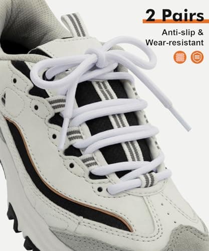 Stepace Round Boot Shoelace, 4.5mm Outdoor Shoe Laces for Walking White 120 — view 2