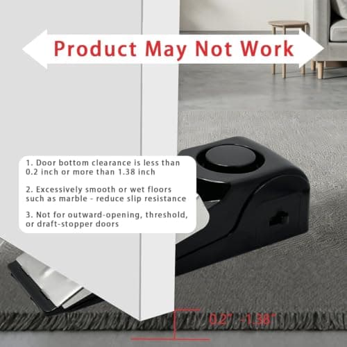 Portable Door Lock & Door Stop Alarm Set, Dual Protection Home Security Door Kit, Travel Hotel Lock Devices Pocket Self Defensey Tools for Traveling Hotel Home Apartment (Red) — view 6