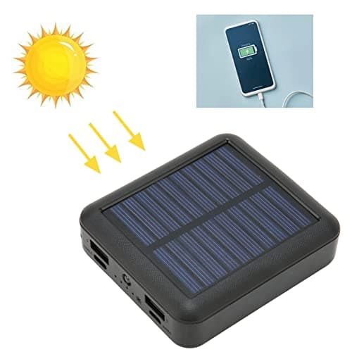 20000mAh Phone Power Bank, 4 USB Ports, Waterproof Portable Solar Power Bank with Charging Cable, Flashlight, Family Necessities, for Outdoor Emergency (Black) — view 4