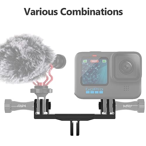 HSU Aluminium Alloy Twin Dual Mount Adapter for GoPro Action Cameras(90mm) — view 4