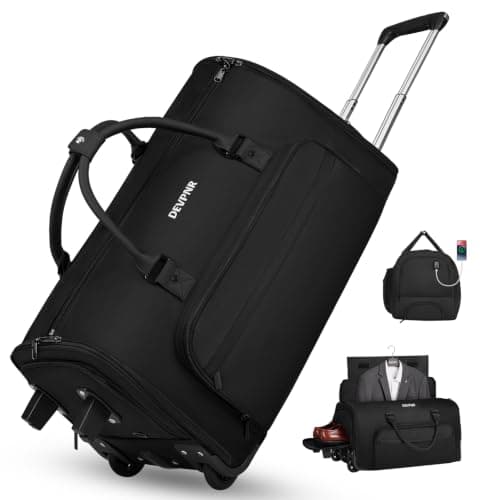 DEVPNR Rolling Garment Bags for Travel 59L, Black, 59L, Rolling Garment Bags for Travel