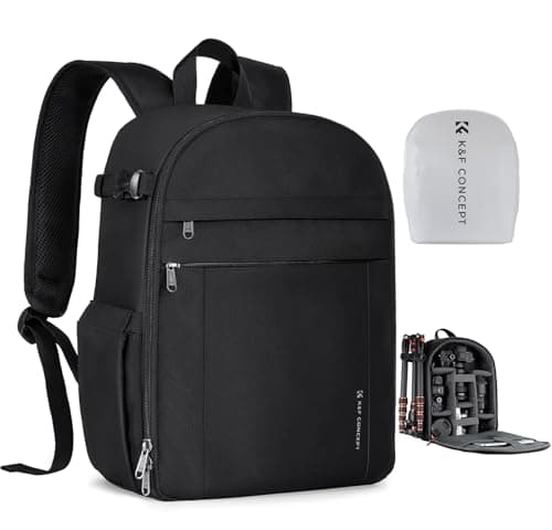 K&F CONCEPT Camera Backpacks for Photographers Travel Bag for Tripod Camera Lence Accessory with Laptop Compartment and Rain Cover