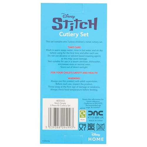 Disney Stitch Kids Cutlery Set by Polar Gear | 3pc Cutlery Set Disney Gifts for Girls & Boys | Lilo & Stitch Gifts Cutlery Made from Food-Safe Stainless Steel & ABS Plastic for Children 36 Months Up — view 3