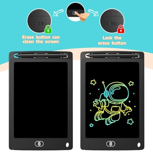 Electight 3 Pack 8.5 Inch LCD Drawing Tablet for Kids, Colorful Writing Board Kids Toys Gifts Learning Educational Toys for 3 4 5 6 7 Year Old Boys Girls Black Pink Blue — view 5