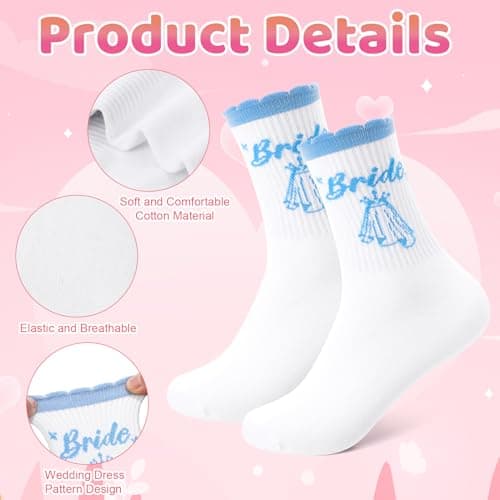 Zuimei 2 Pairs Bride and Groom Socks, Couple Socks Set with Gift Box — view 4
