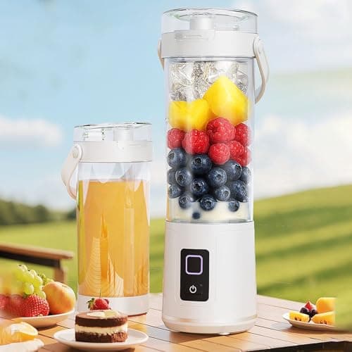 Portable for & Juices 30s Quick Extraction with Reusable Cup Design Ideal Kitchen Outdoor Travel Type-C Rechargeable Personal Size 380Ml Sports Home Use (Black, 27cm) — view 4