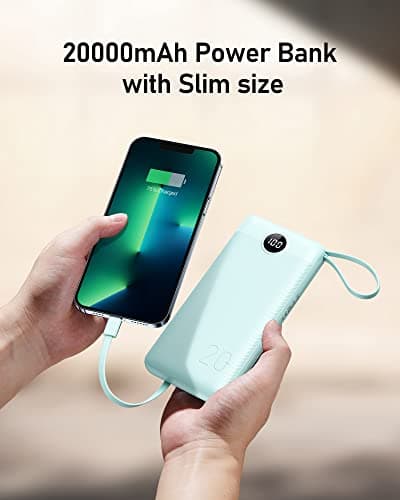 VEEKTOMX 20000mAh Power Bank with 4 Built-in Cables, USB C Portable Charger — view 3