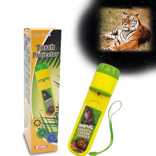 Pup Go Animal Torch and Projector for Kids Ages 3 4 5 6 7, 3 Disc 24 Images
