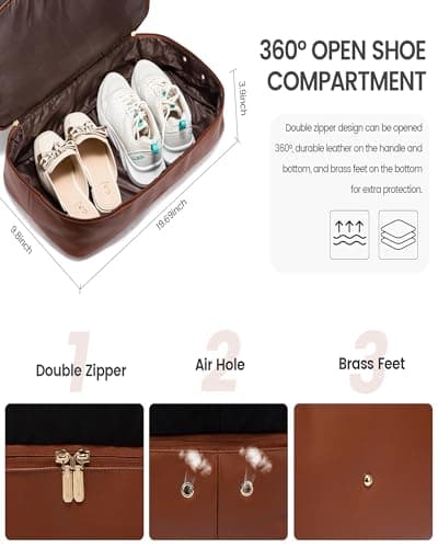 LOVEVOOK Travel Bags for Women, Waterproof Overnight Weekend Hospital Holdall Duffle Bag with Shoes Compartment & Trolley Sleeve, Cabin Carry On Flight Bag — view 6