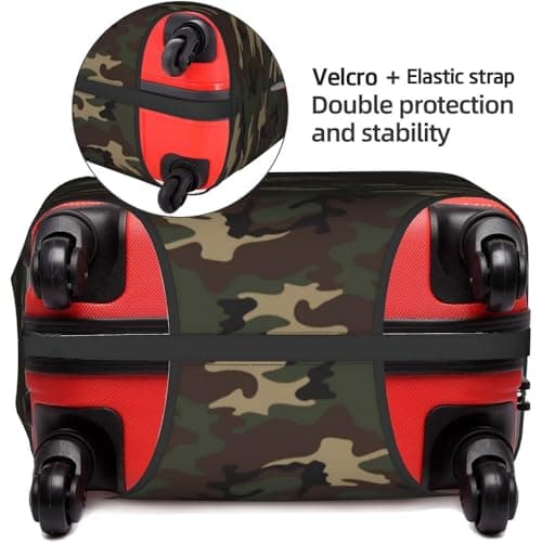 Printed Design Travel Trolley Case Cover Protector Washable Suitcase Cover Luggage Storage Covers for 18-32 Inch Luggage Cover (camouflage, L for 26"-28" inches case) — view 5