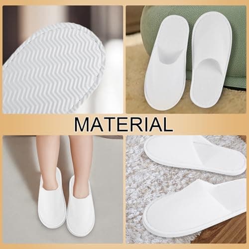 EBIEFLY 6 Pairs of Spa Slippers for Kids Hotel Slipper Disposable Outdoor Travel House Boys Girls Slippers Non-slip Soles for Children 6-10 Years Old — view 3
