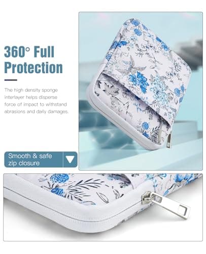 TiMOVO 6-7 Inch Sleeve Case for eReader, Blue Flower — view 4