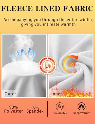 WISMBOX Womens Long Sleeve Thermal Tops, Soft Warm Fleece Lined Compression Shirts Crew Neck Winter Ski Workout Base Layer White — view 4